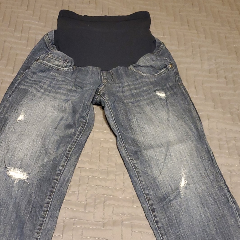 Motherhood Hood Maternity over belly jean capris